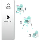 Silla De Bebé Para Comer 3 En 1 Color Menta Color Agua Liso