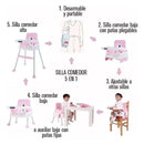 Silla Comedor Para Bebe Multifuncional 5 En 1 + Obseq Bz-506 Color Azul Ninos