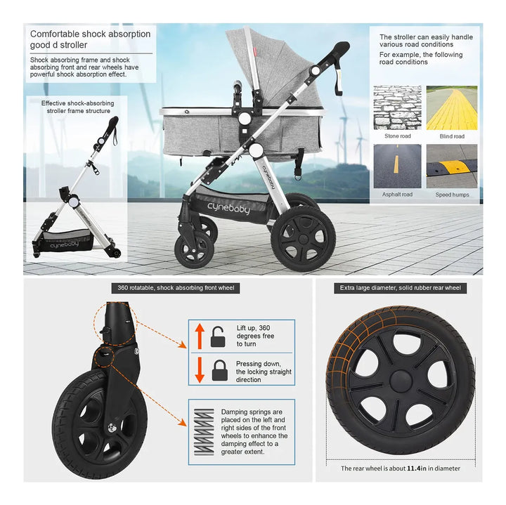 Coche De Bebe Para Recien Nacidos 2 En 1 Con Moisés 0 Meses Gris