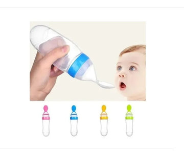 Biberon Con Cuchara En Silicona Para Bebes Color Colores Liso