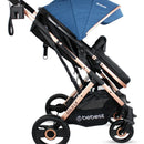 Coche Bebé Reclinable Moises Bebesit Gold Lx, Plegable Azul Chasis Dorado