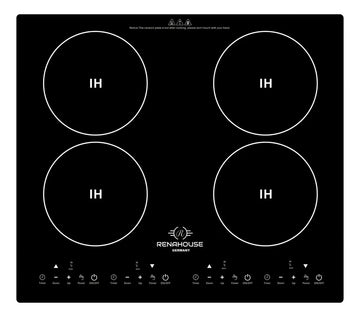Estufa De Inducción 3600w Renahouse Germany 4 Puestos Color Negro