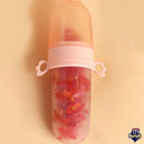 Biberón Tetero Dispensador Alimentos Bebés 40 Ml Uso Rosado Chupo 3 Tamaño Alimento + Cuchara Dispensar Ayuda Habilidades Control Sin Bpa Libre Bps Sin Ftalatos Silicona Grado Alimenticio Versátil