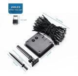 Extensión 200 Luces Navideñas Led Solar Qedertek 72 Pies