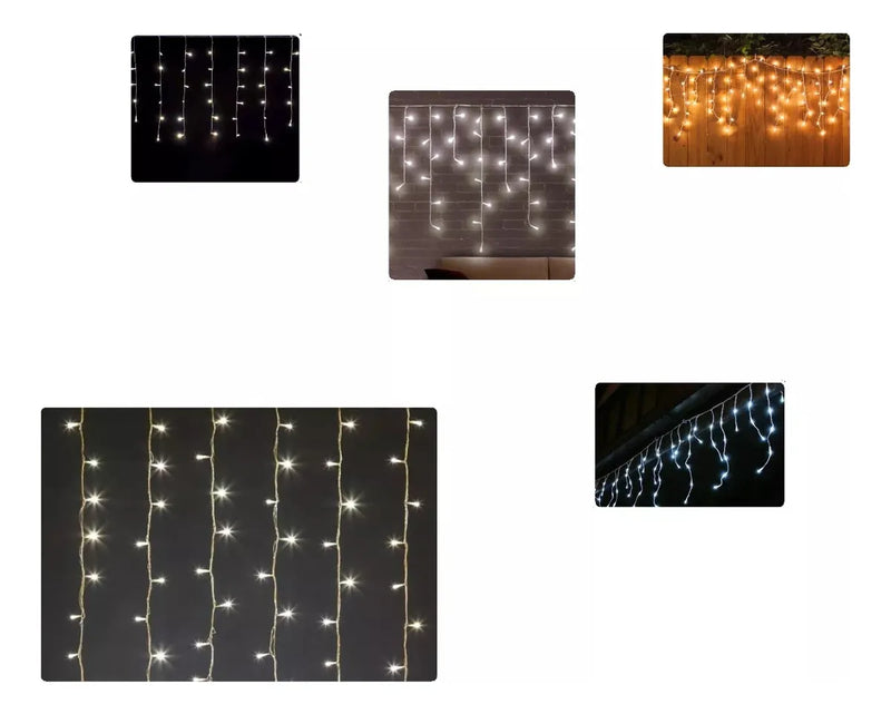 Luz Led Decorativa Luces Navideñas Luces De Navidad Cortina9 Azul
