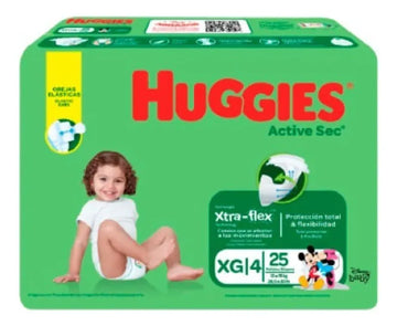 Huggies Etapa 4 Active Sec X25 Extra Grande (xg) Sin Género