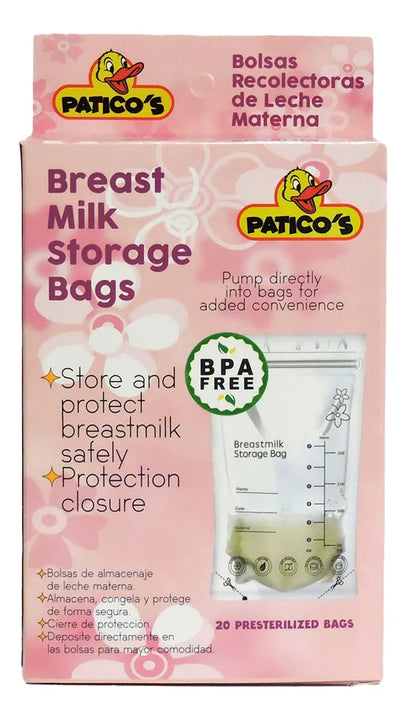 Bolsas Almacenamiento Recolectoras Leche Materna Paticos 20