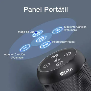 Parlante Bluetooth Portátil 1Hora BOC242 FM Bocina con Luces RGB Conectividad AUX/USB/TF Color Negro Ideal para Fiestas y Cumpleaños