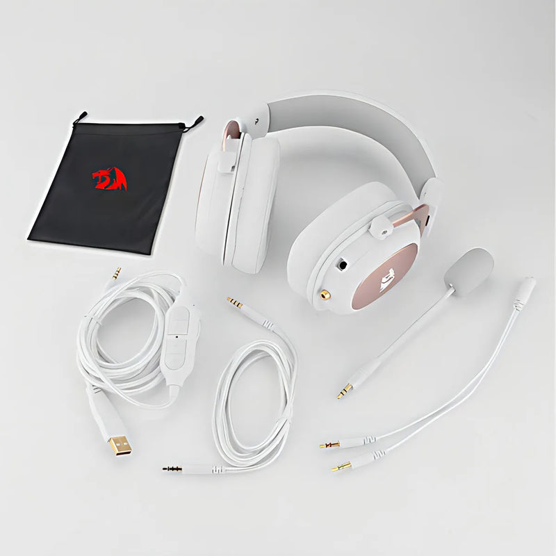 Auriculares Gamer Redragon Zeus H510w White Color Blanco