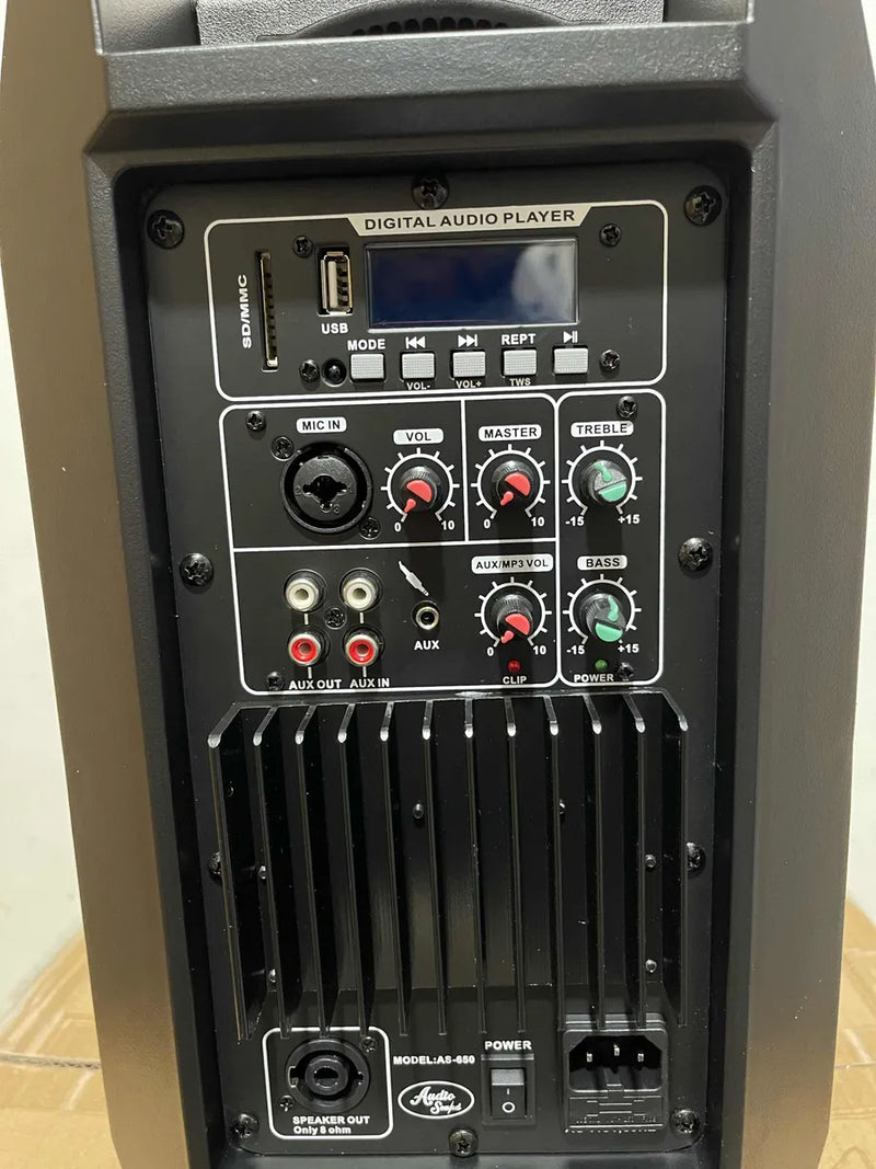 Parlante Activo 8 Pulgadas Audio Sound 6500w Profesional Negro