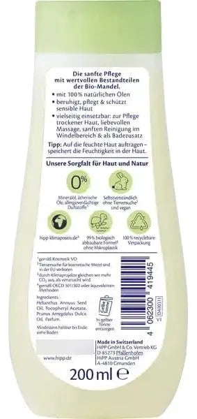 Hipp Baby Aceite Corporal Con Aceite De Almendras Ecológic.