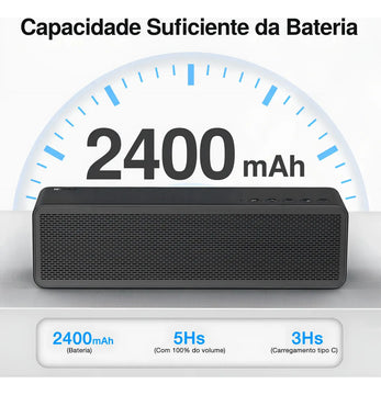 Parlante Bluetooth 1HORA 20w Bocina con Bajos Profundos, Altavoz Inalámbrico con Tubo Guía DSP USB TF AUX Sonido Estéreo para Fiestas