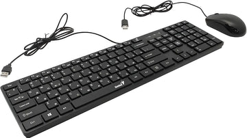 Combo Mouse y teclado Ultradelgado Genius Slimstar C126 Conexion Usb Negro, en español