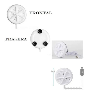 Mini Lavadora Portátil Giratoria Mini Turbina Ultrasónica Blanco