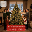 Arbol De Navidad Nevada 2.25m 1349 Puntas Gio Home Pino Navideño Look Natural Base Metalica Artificial Para Decoracion Con Bolas Adornos Extensiones Cintas Bombillos Botas Campanas Luces Estrella Noel