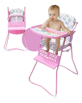 Silla Comedor Bebe Plegable Niño Y Niña Rosa
