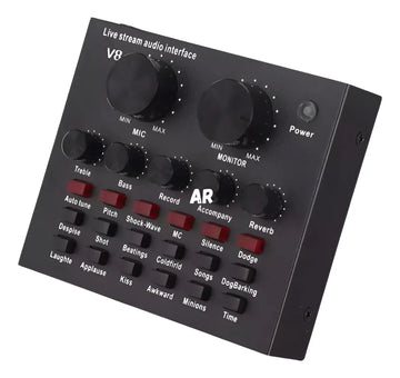 Tarjeta De Sonido V8 Interfaz Consola De Audio Grabación Negro