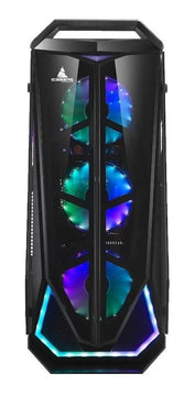 Caja Gabinete Iceberg Crystal Max - 4 Fans + Tira M-rgb Negro
