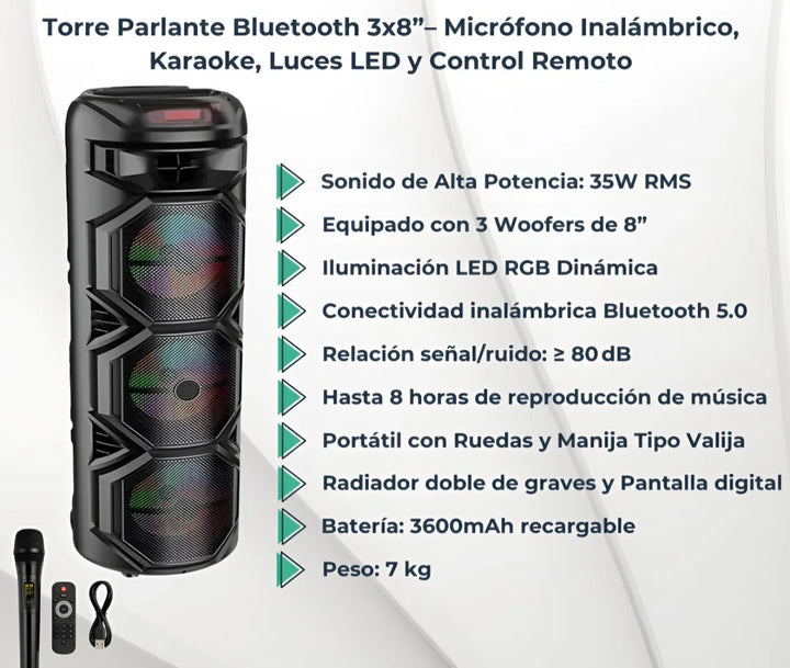 Parlante Torre Seisa Yx-s8301 150w Inalámbrico Negro