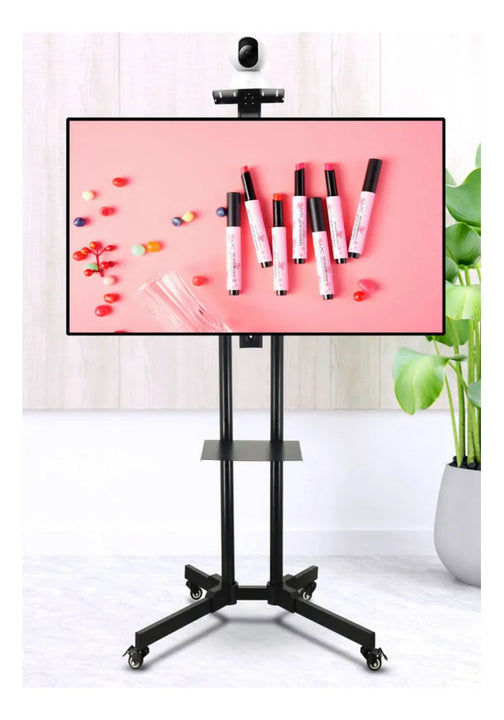 Soporte Tv Pedestal Móvil Con Ruedas Para Tv 32 A 70 Pulgada Negro