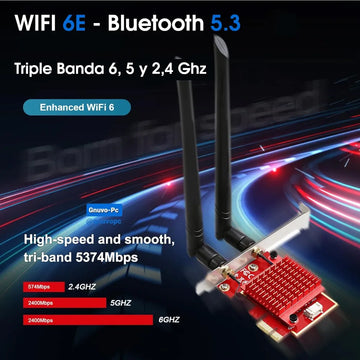 Tarjeta Pci Express Wifi 6e Bluetooth 5.3 Redes 5 6 Ghz Wpa3