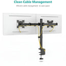Soporte Para 2 Monitores Doble Dual Escritorio Wali M002-32 Negro Tamaño de 13" a 32"
