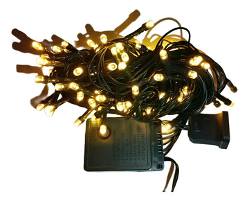 Serie Navideña Luz Led Calida X200 Luces Cable Verde Paq. X2