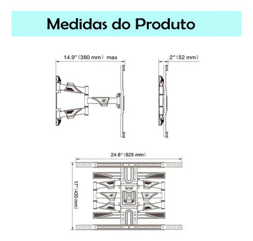 Soporte TV articulado 45 a 75 Md-p6 Color Negro