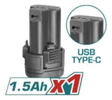 Taladro Inalambrico Total De 3/8 12v Bateria 1.5ah Tdli12428 - Turquesa