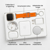 Combo Reloj Smart Watch X8 Ultra + Audifonos In Ear + Power Bank - Naranja