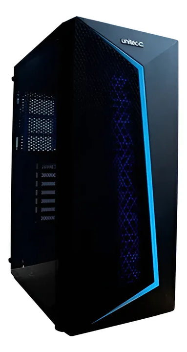 Chasis Gamer X3106b Unitec Vidrio Templado Negro