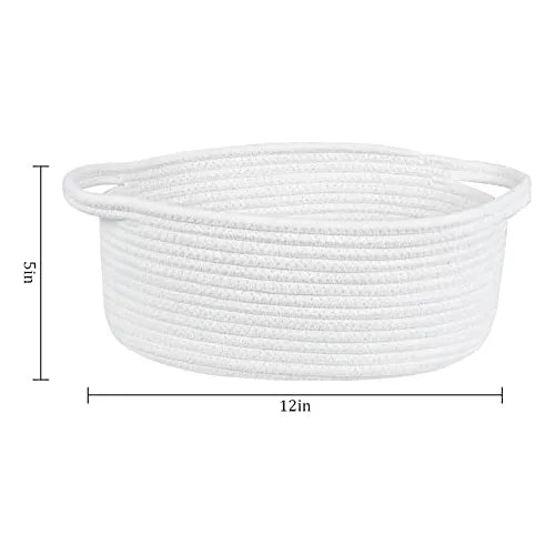 Abenkle Linda Cesta Pequeña Tejida Con Asas, 12.0 X 8.0 X 5.