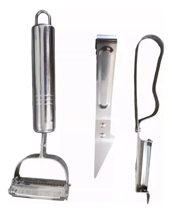 Pelador Vegetales Frutas Acero Resistente Kit X3 Peladores