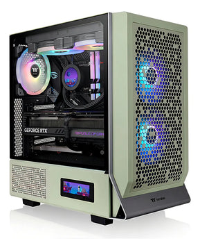 Gabinete Ceres 300 Matcha Green Tg Argb con 3 ventiladores Tt