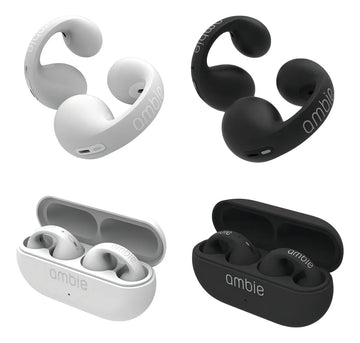 Auriculares inalámbricos Bluetooth Ambie Sound Earcuffs, color negro