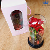 Rosa Eterna Roja Luz Led Alumbra Regalo Detalles Mujer Rojo