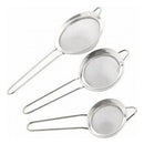 Colador De Jugos Metalico Utensilio De Cocina Pack X3 Plateado