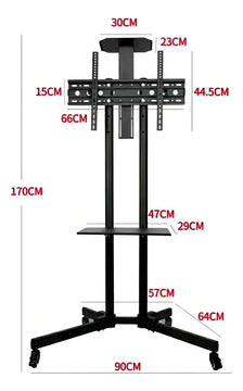 Soporte Tv Base Pedestal Rueda Televisores Móvil De 32 A 70 Color Negro