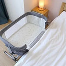 Papablic 2-en-1 Bonni Bebe Cuna Y Cama De Noche, Gris