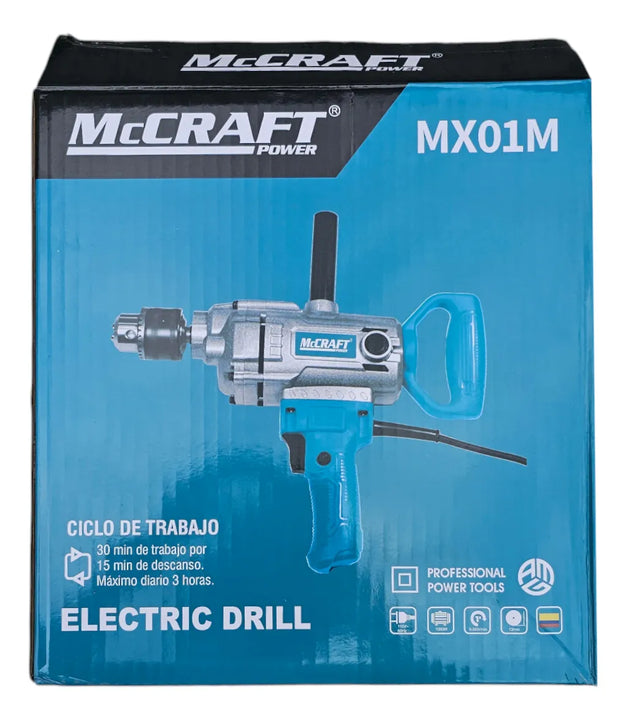 Taladro Atornillador Eléctrico 13mm 1080w Mccraft Mx01m Azul - Azul Acero - 50hz/60hz