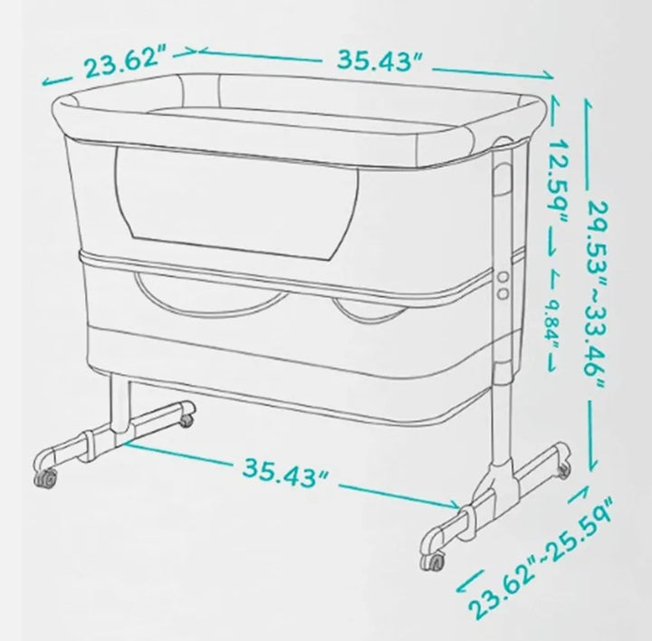 Cuna Para Bebé De Viaje 3 En 1 Nordmiex Junto Cama Moises Gris