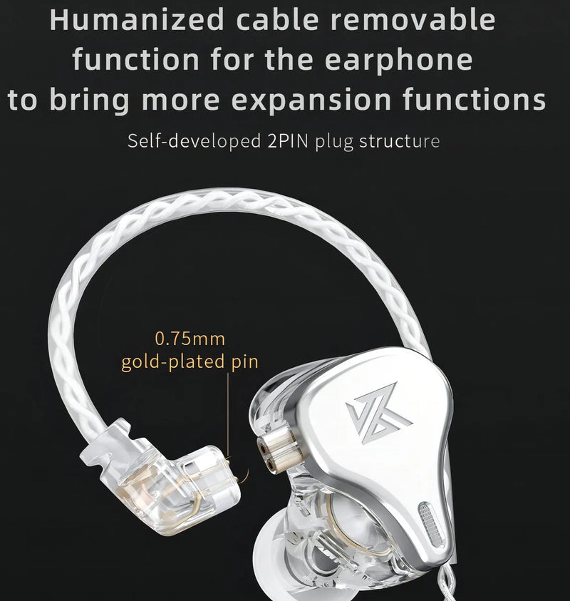 Auriculares in-ear gamer inalámbricos KZ Gamer DQ6 silver