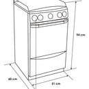 Estufa De Piso Con Horno Abba 4 Pts Gn At 101-6n N Negro
