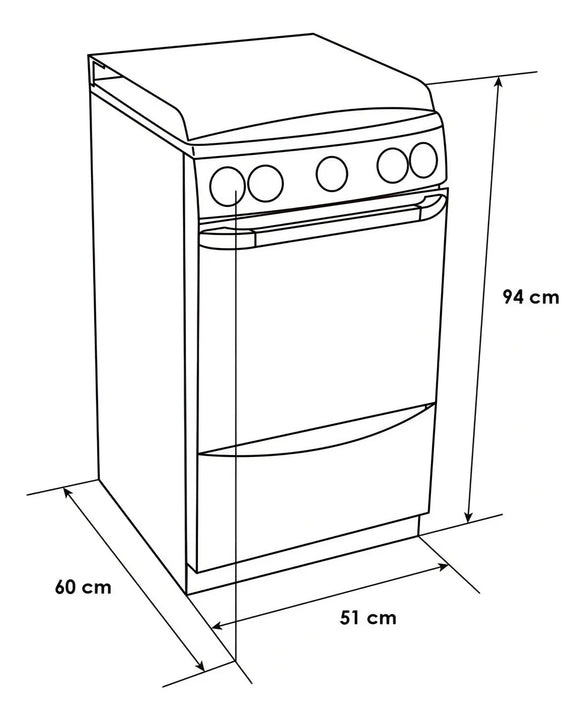 Estufa De Piso Con Horno Abba 4 Pts Gn At 101-6n N Negro