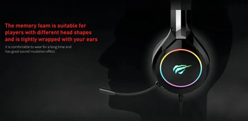 Auriculares gamer Havit Gamer H2232D H2232D negro con luz LED