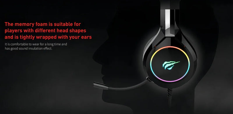 Auriculares gamer Havit Gamer H2232D H2232D negro con luz LED