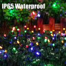 Luz Navideña Solar 100 Led 12mt Multicolor Secuencias Ip67