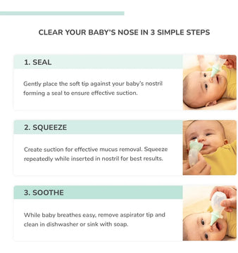 Dr. Rose's Aspirador Nasal Para Bebe, Succion De Mocos De Do