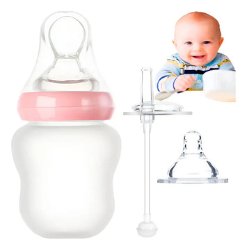 Tetero Cuchara Pitillo 180 Ml Alimentación Complementaria Color Rosa