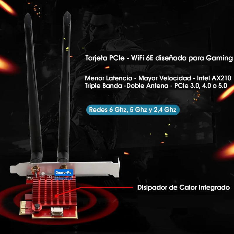 Tarjeta Pci Express Wifi 6e Bluetooth 5.3 Redes 5 6 Ghz Wpa3